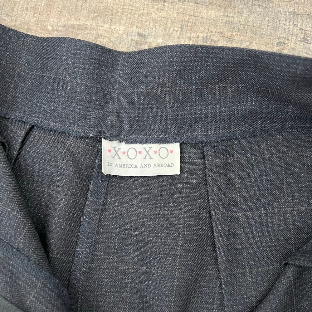 Y2K‎ XOXO Gray Plaid High Rise Wide Leg Trousers Waist 27 Baggy Pleated - Picture 7 of 12